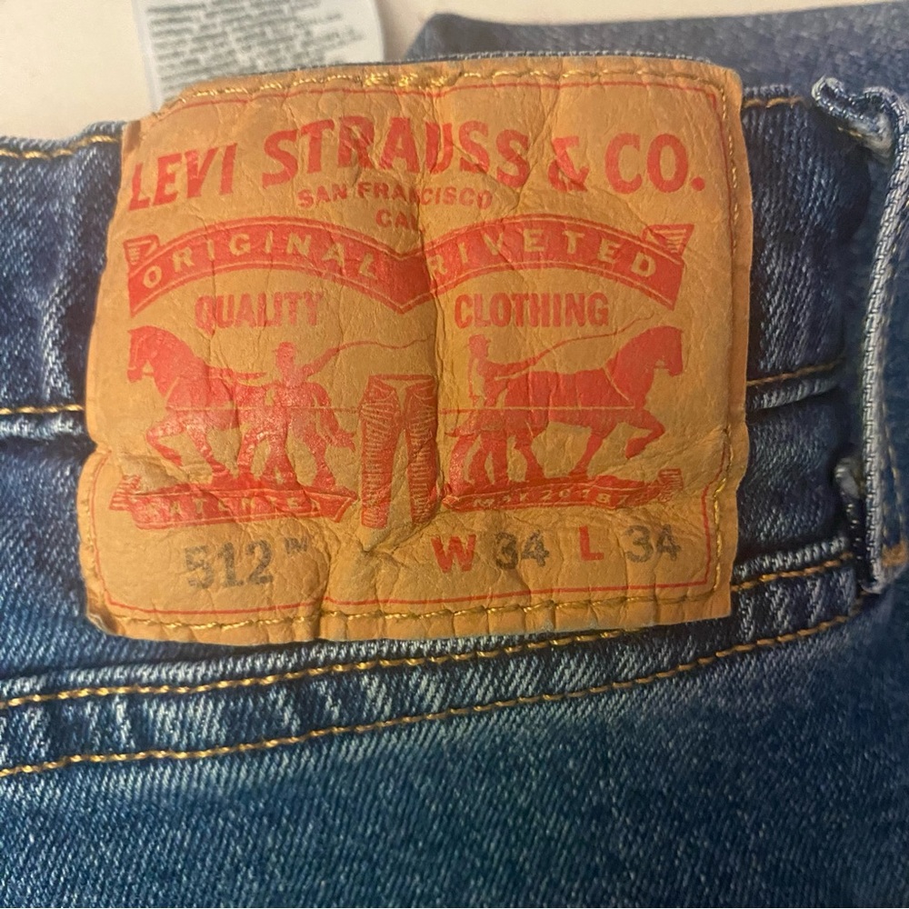 Levi's 512 Men's Denim Jeans - Dark Blue GUC 34x34 - Picture 3 of 6
